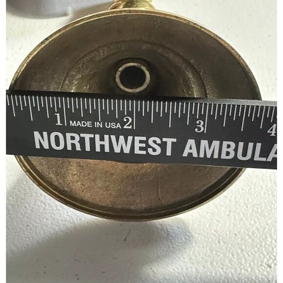 Brass Candle Stick Holders Set Heavy 8 “ Tall Round Base - Picture 5 of 11